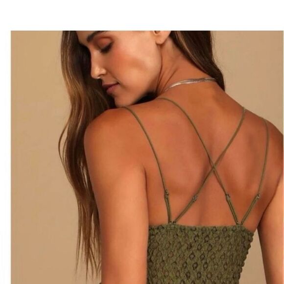 NWT FREE PEOPLE Adella Cami in Olive Sparrow, size Small - Picture 7 of 7